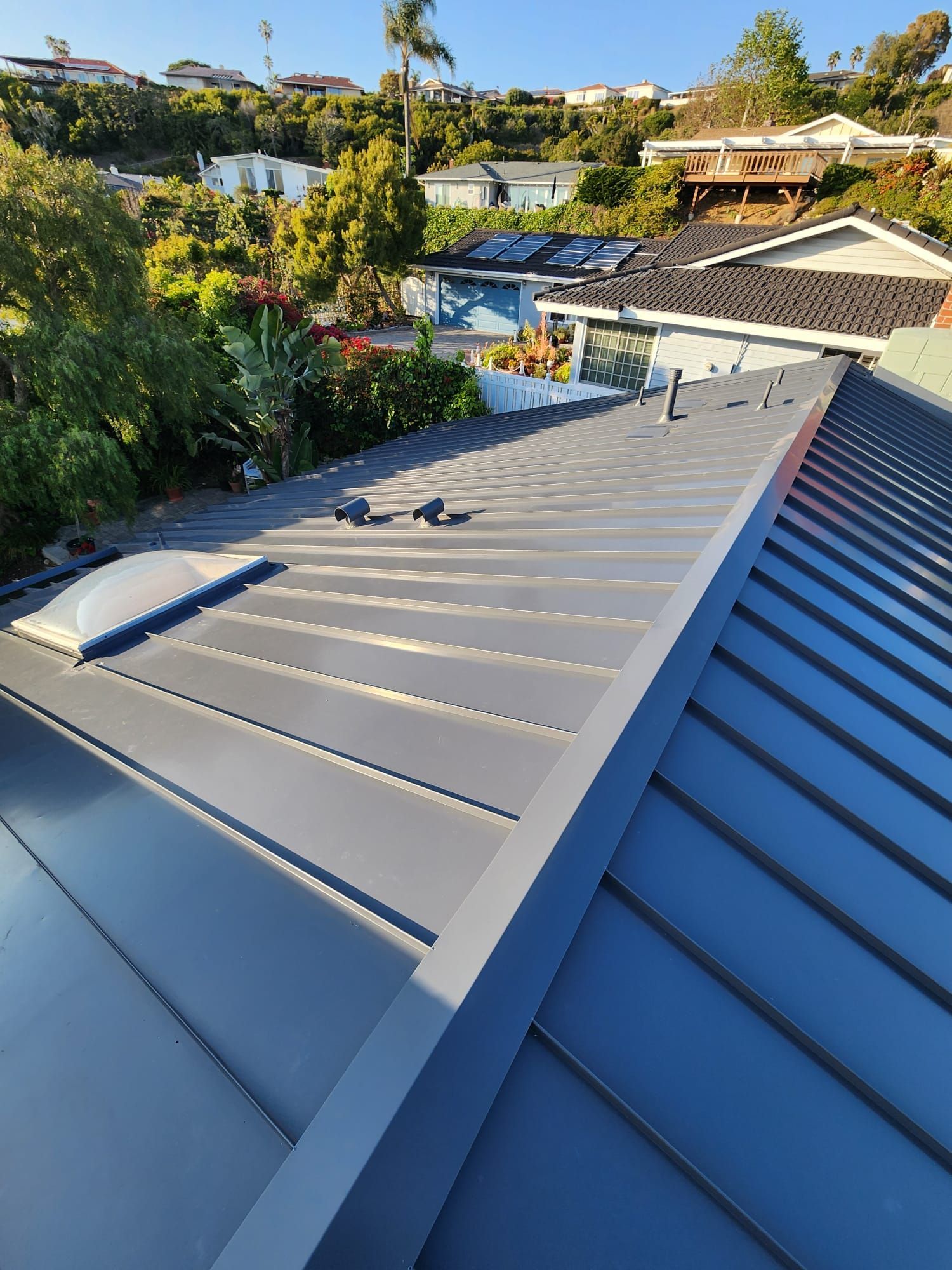 residential grey metal roofing