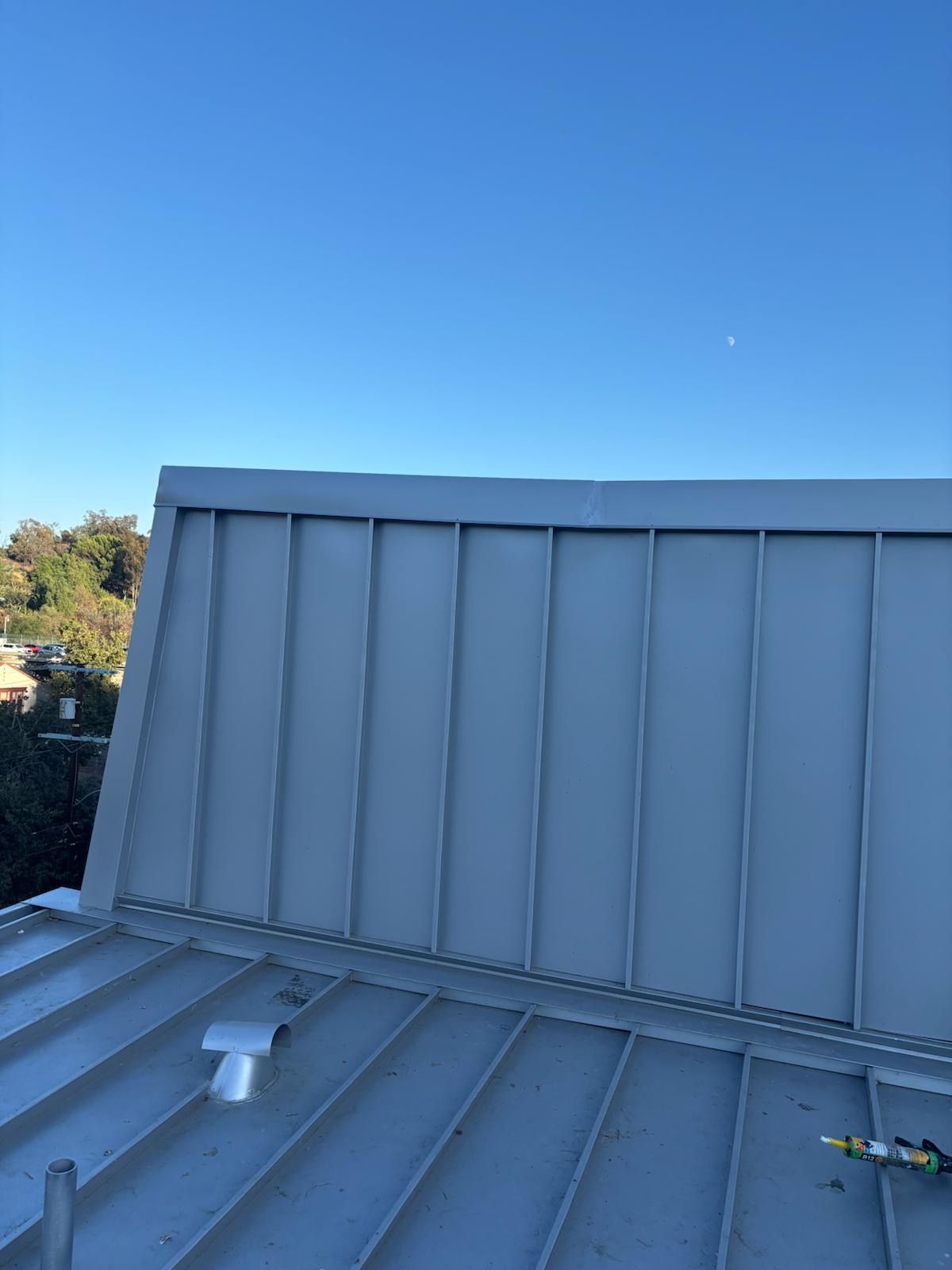 commercial grey metal roofing