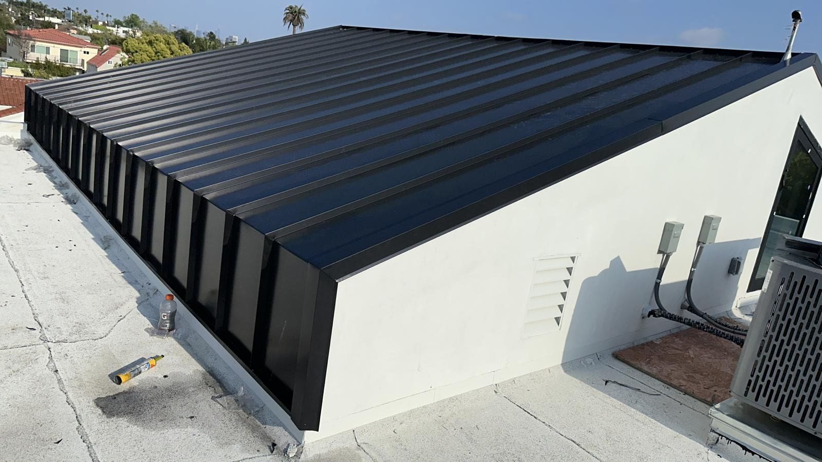 metal roofing alongside metal fabricated skylight