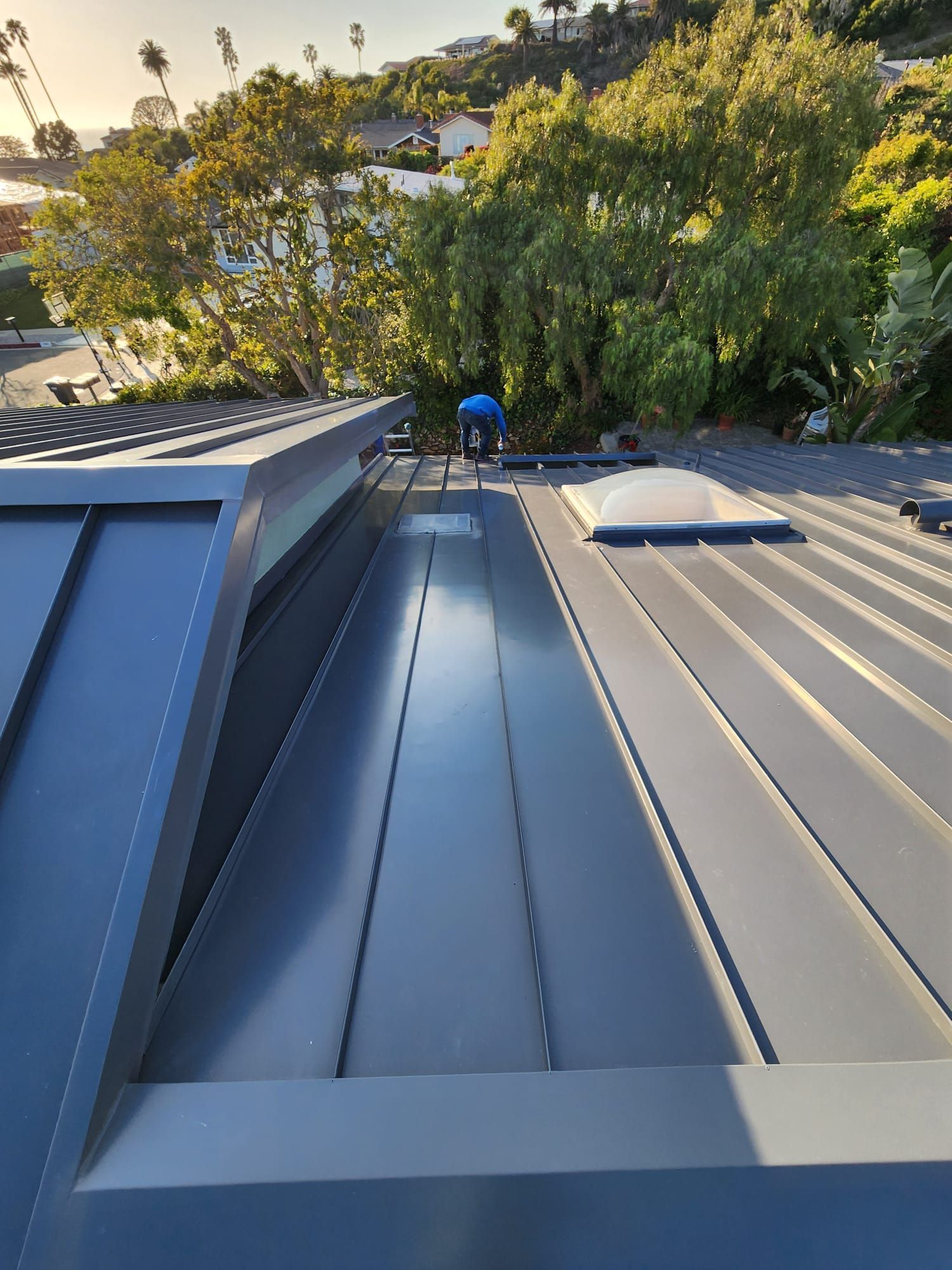 residential grey metal roofing
