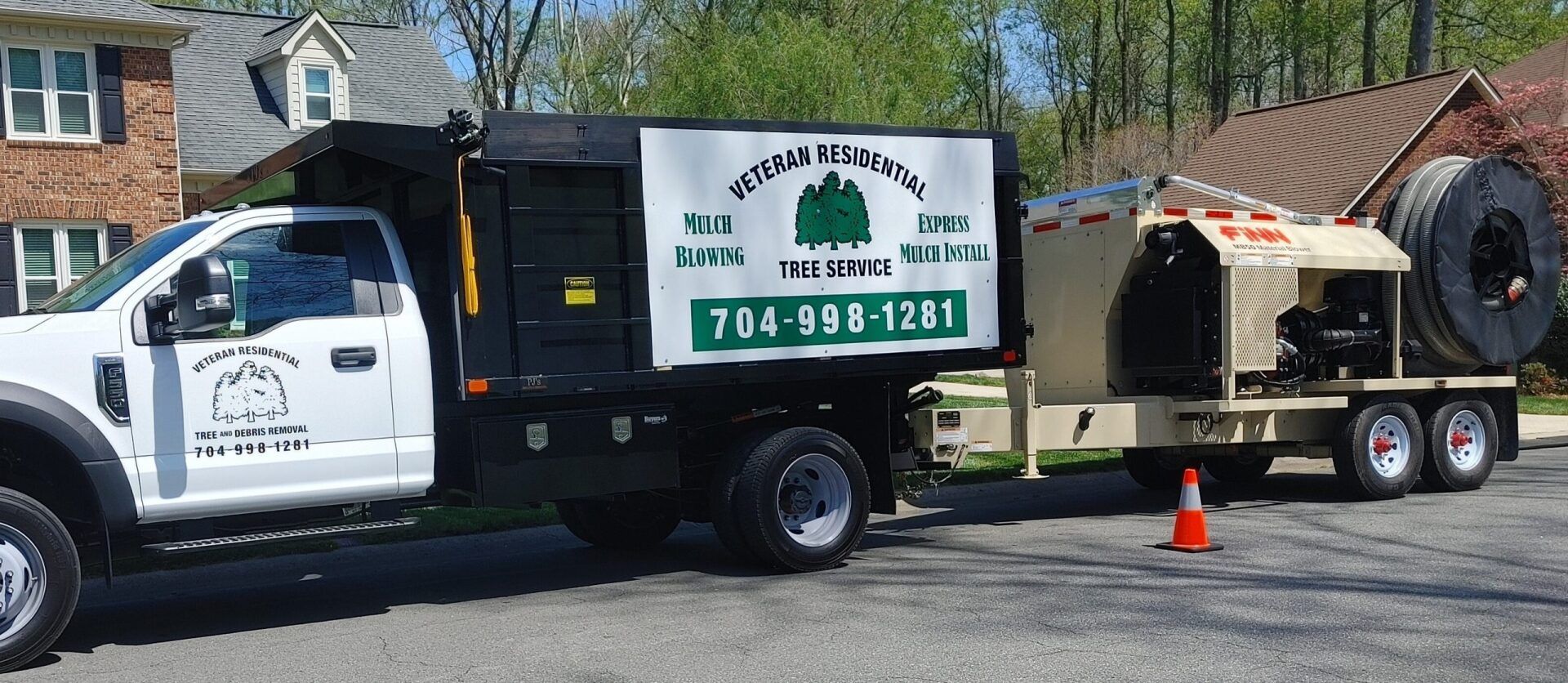 Mulch Blowing Huntersville NC Veteran Residential Works