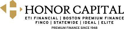 The logo for honor capital eti financial boston premium finance finco statewide ideal elite premium finance since 1949