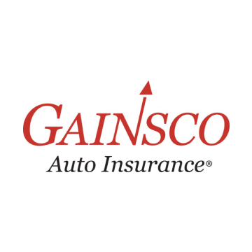 A logo for gain sco auto insurance with an arrow pointing up