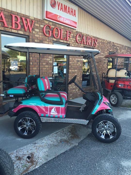 Cart for Golf — Pink and Blue Designed Golf Cart in Surfside Beach, SC