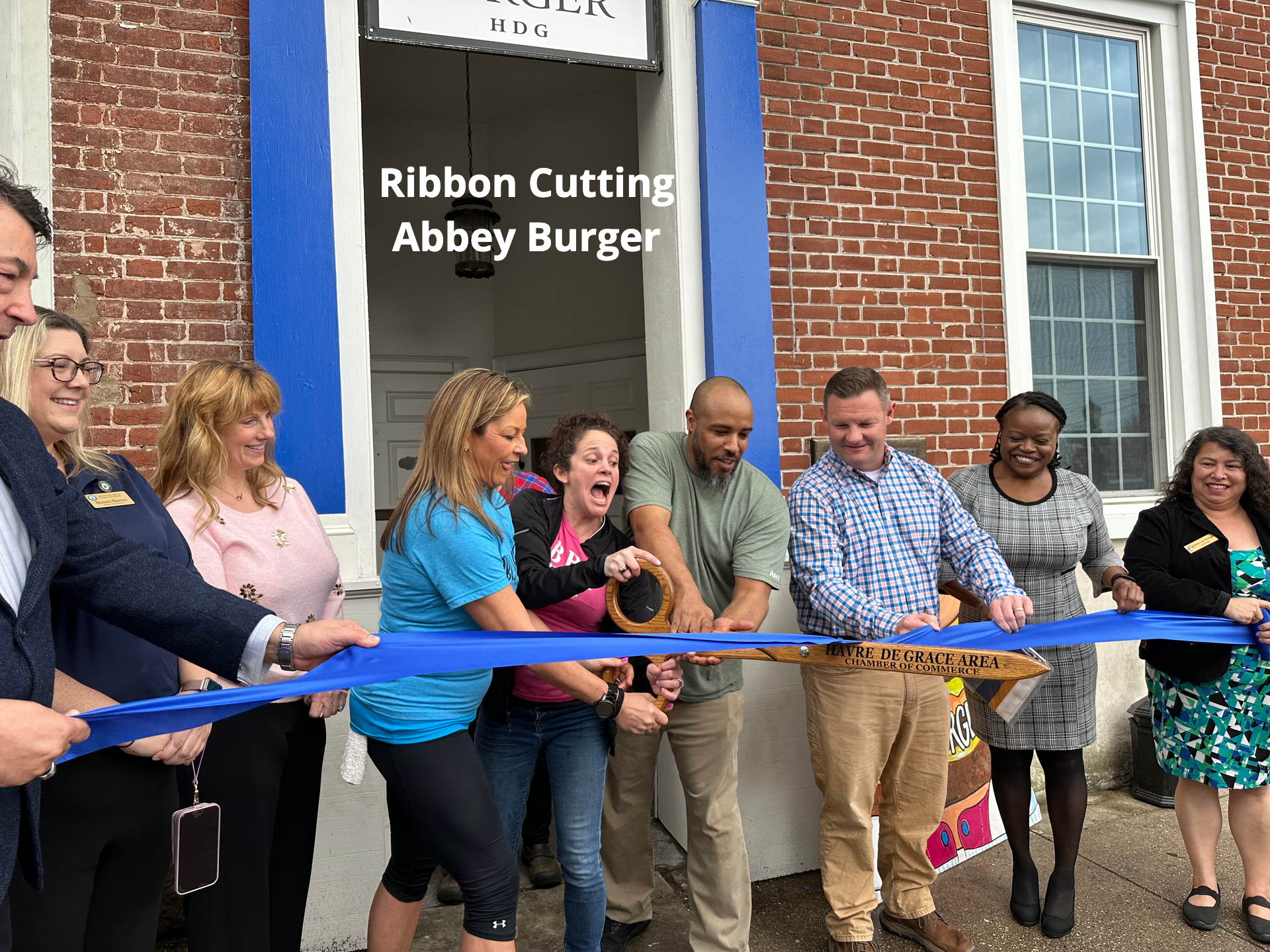A ribbon cutting ceremony on the downtown.