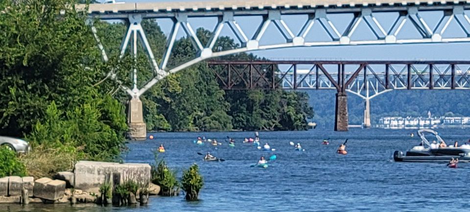 Kayaks on the river