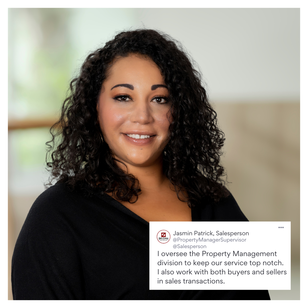 Jasmin Patrick's headshot for Bel-Cross Properties website