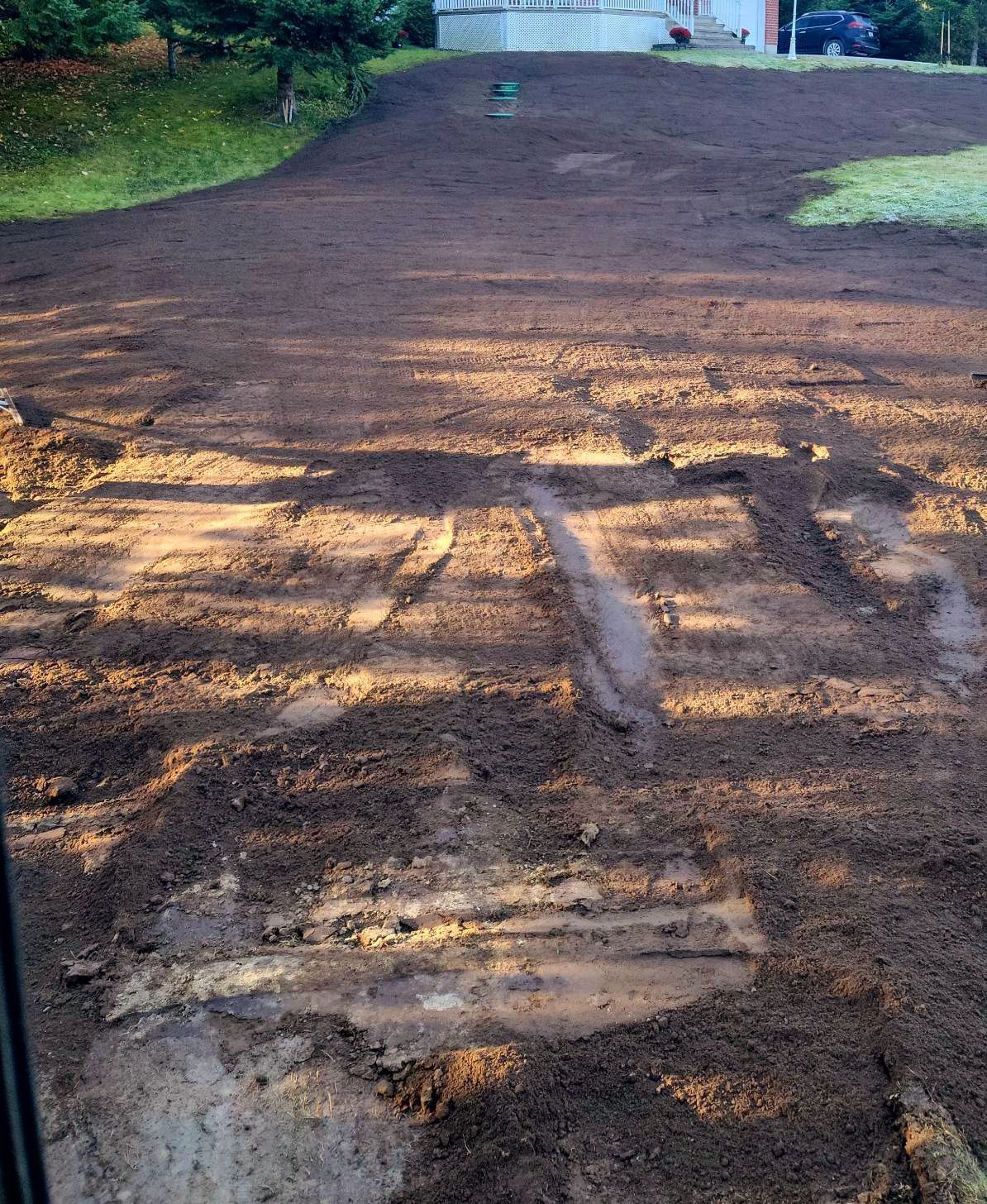 Un chemin de terre avec une maison en arrière-plan