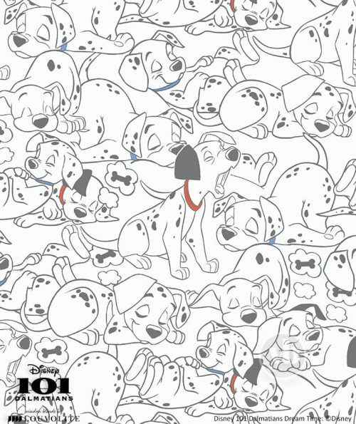 A seamless pattern of dalmatian puppies from the movie 101 dalmatians