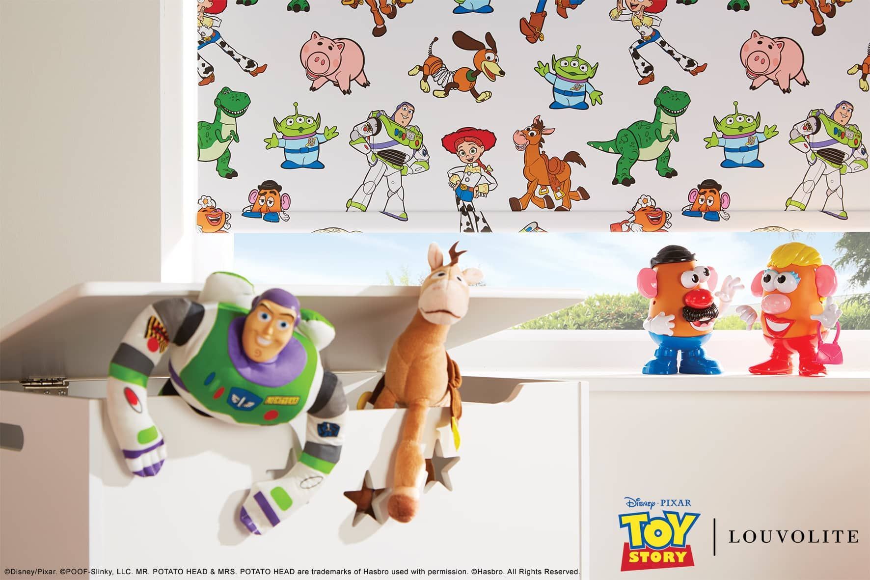 A toy story wallpaper with buzz lightyear and mr potato head
