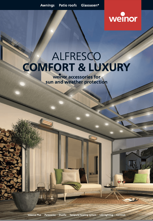 A brochure for alfresco comfort and luxury by weinor