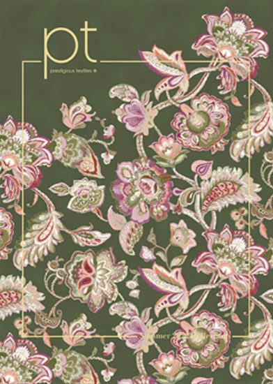 A green background with a floral pattern and the word pt on it
