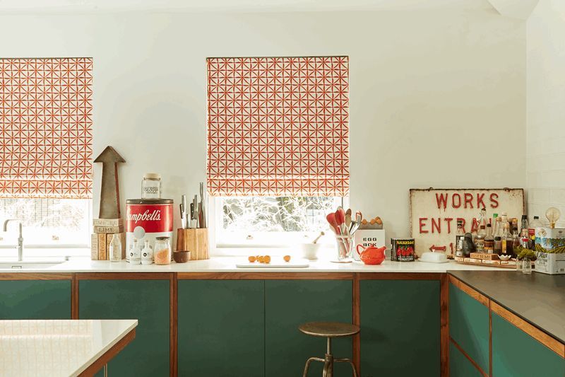 A kitchen with a sign that says works enter