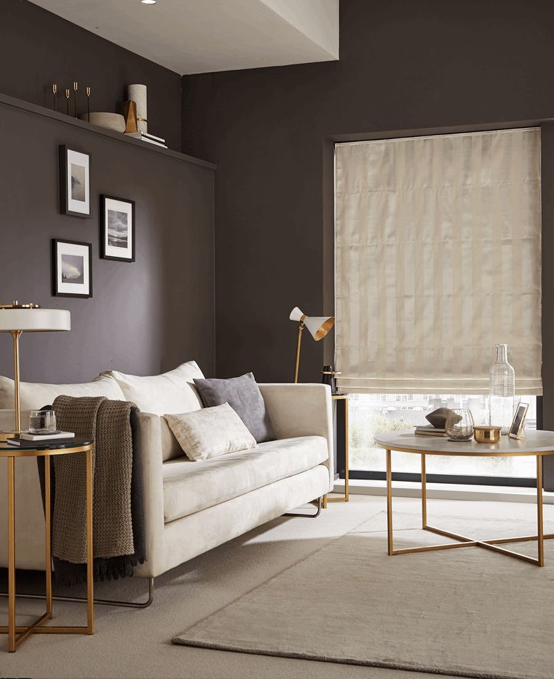 A living room with a couch and a coffee table