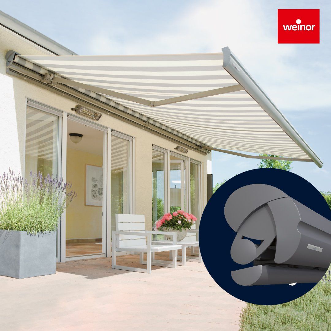 A picture of a weinor awning on a house