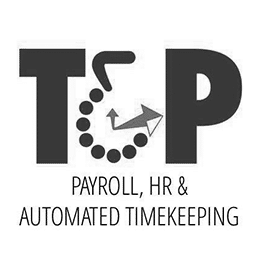 The logo for t & p payroll , hr and automated timekeeping.