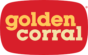 A red and yellow logo for golden corral