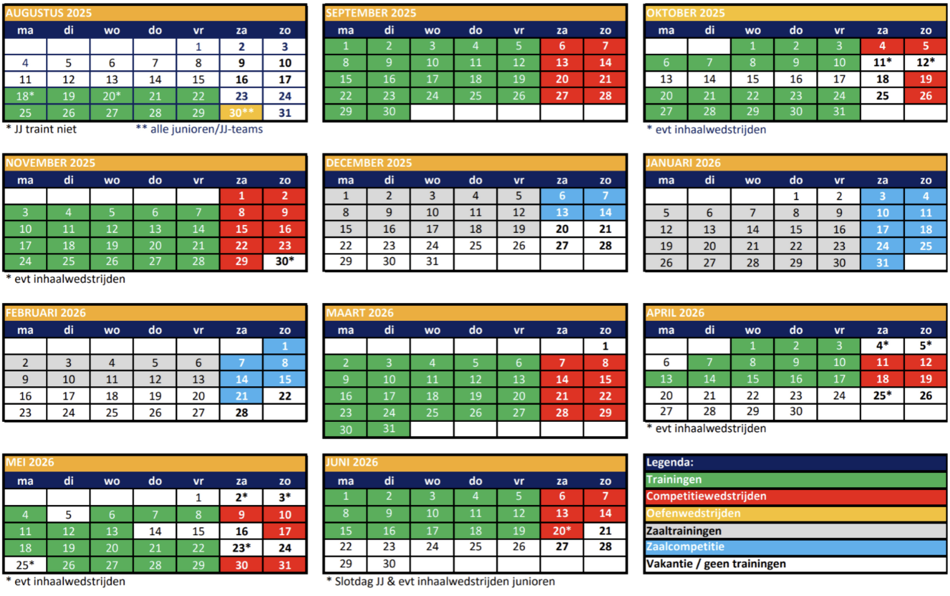 Jaarkalender 2025-2026 Jaarkalender 2025-2026
