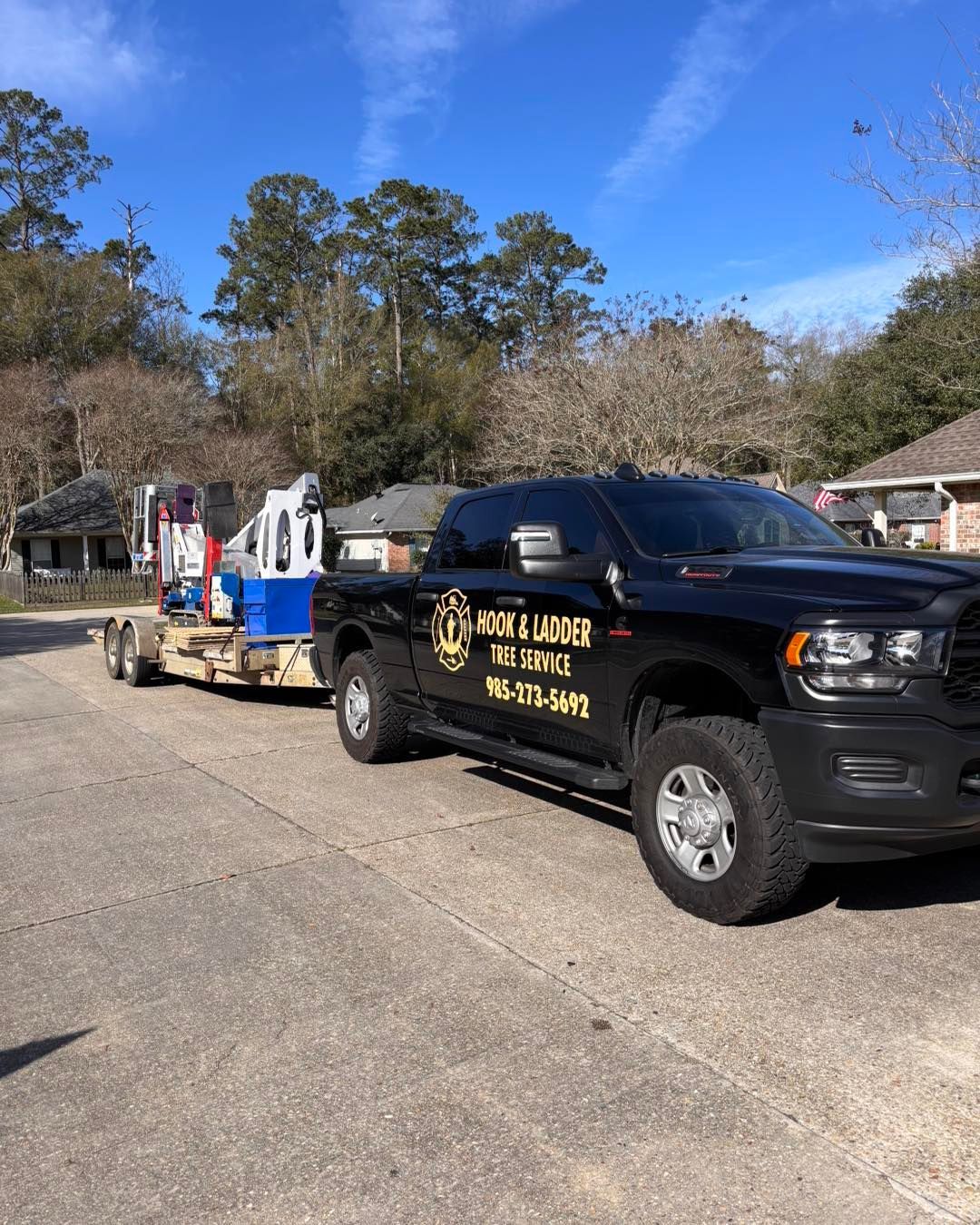 A black pickup truck with 