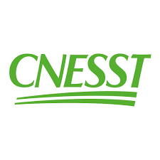 Le logo de la cnesst est vert et blanc sur fond blanc.
