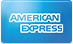 American Express logo in white text on a blue gradient background