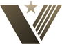 Stylized tan-and-brown V-shaped logo with a star above it
