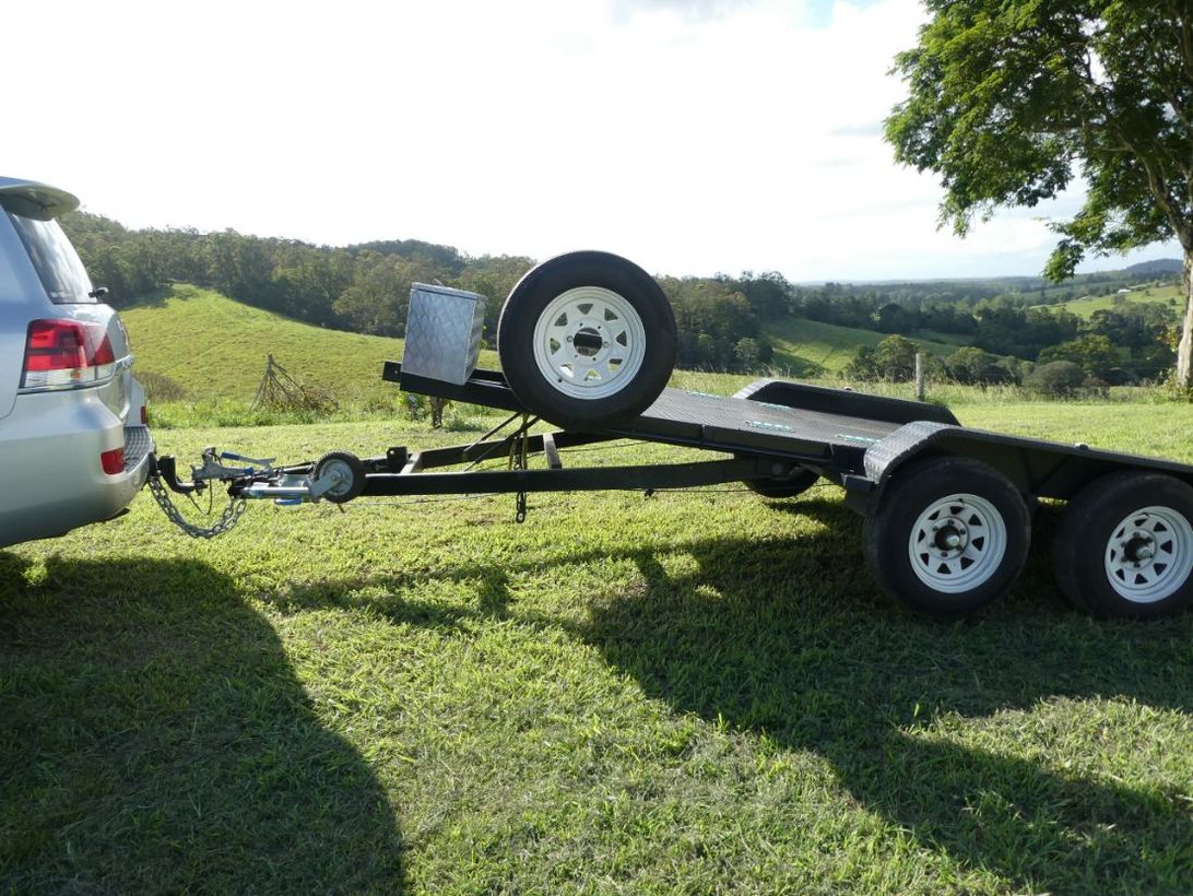 Car Pulling A Trailer — Gympie Car Transport in Gympie, QLD