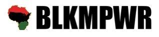 A black and white logo for blkmpwr