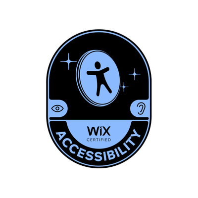 A badge that says wix certified accessibility on it