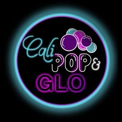 A neon sign that says cali pops and glo on it