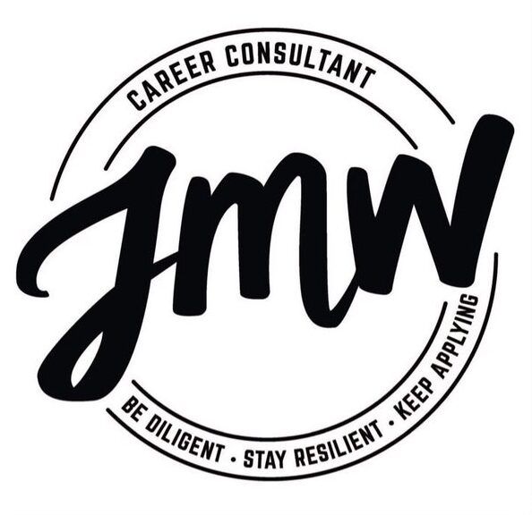 A black and white logo for a career consultant