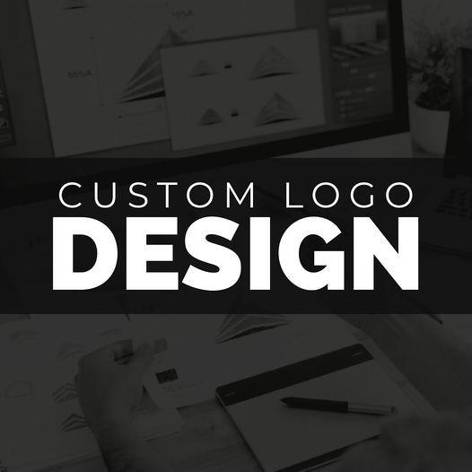 A black and white logo for custom logo design