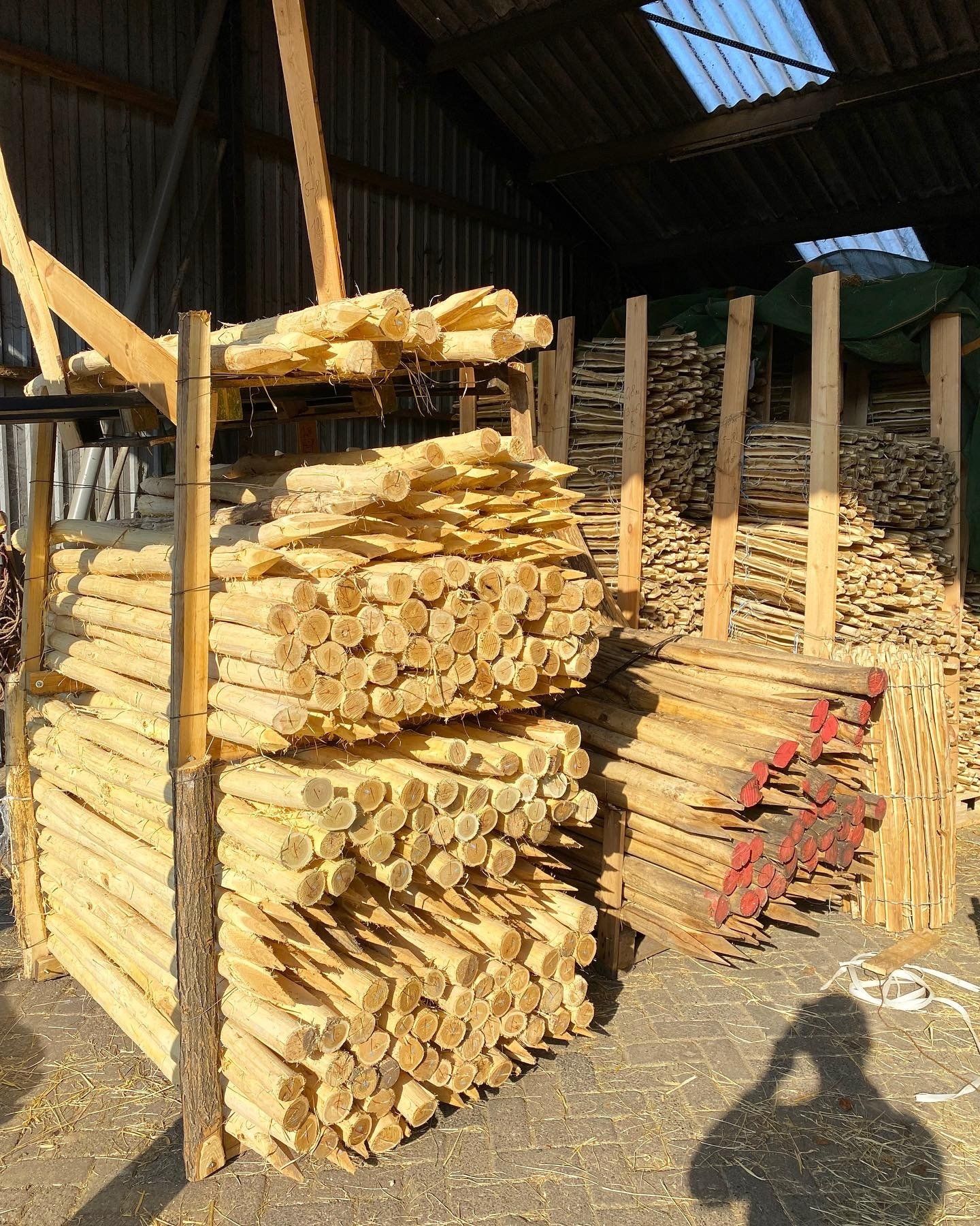 Robinienstangen geschält