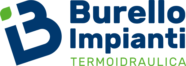 A blue and white logo for burello impianti.