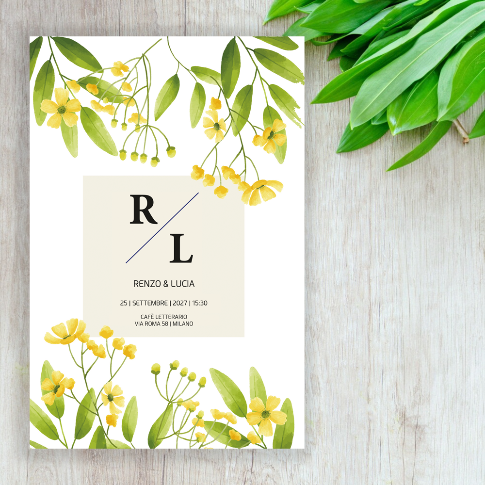 partecipazioni matrimonio naturali floreali personalizzate
