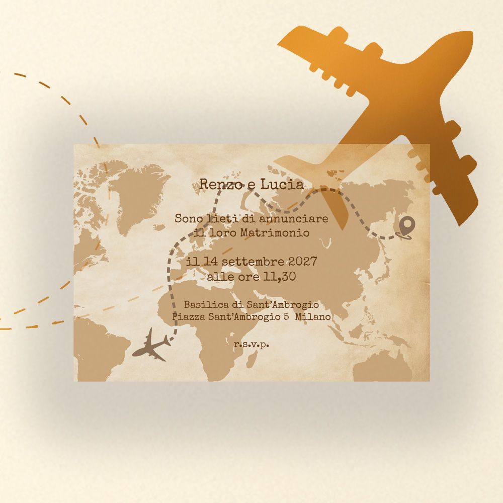 partecipazioni matrimonio tematiche travel map