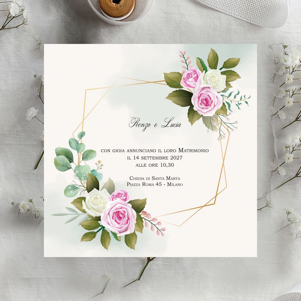 partecipazioni matrimonio floreali eleganti personalizzate
