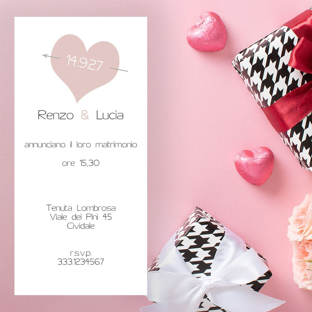 partecipazioni matrimonio romantiche personalizzate
