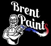 The logo for Brent Paints shows a man holding a paint brush.
