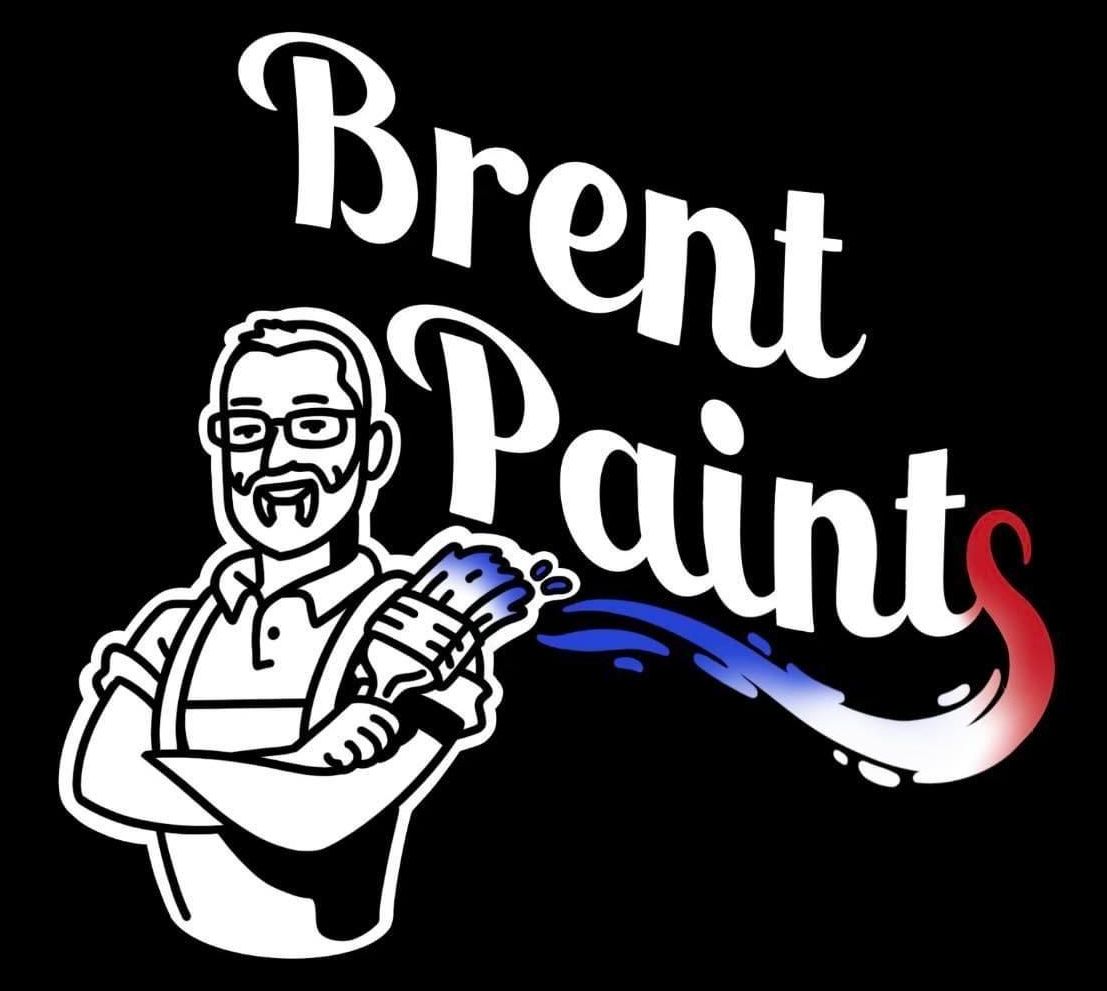 The logo for Brent Paints shows a man holding a paint brush.