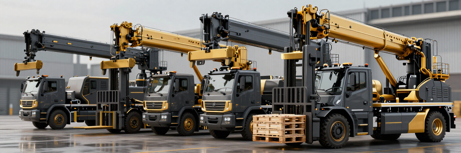 En el patio de un almacén se alineaban pesadas carretillas elevadoras y grúas industriales de color amarillo y negro.