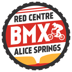 A logo for the alice springs Red Centre BMX Club