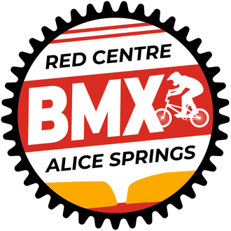 A logo for the alice springs Red Centre BMX Club
