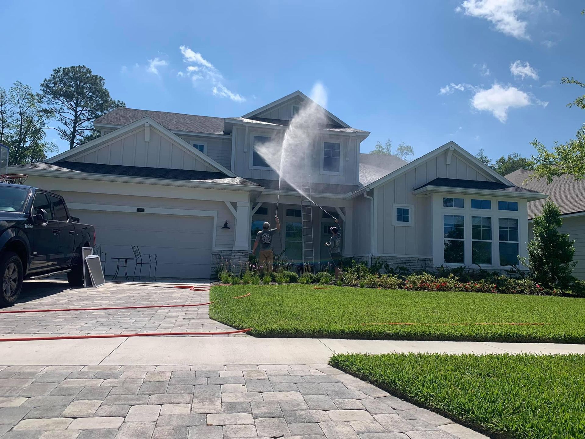 House Being Cleaned with Pressure Washer | Jacksonville, FL | Coastal Pressure Washing