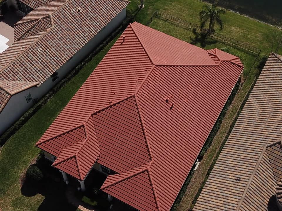 Aerial View of House with Red Roof | Jacksonville, FL | Coastal Pressure Washing