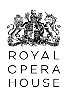 The royal opera house logo is black and white with a coat of arms.