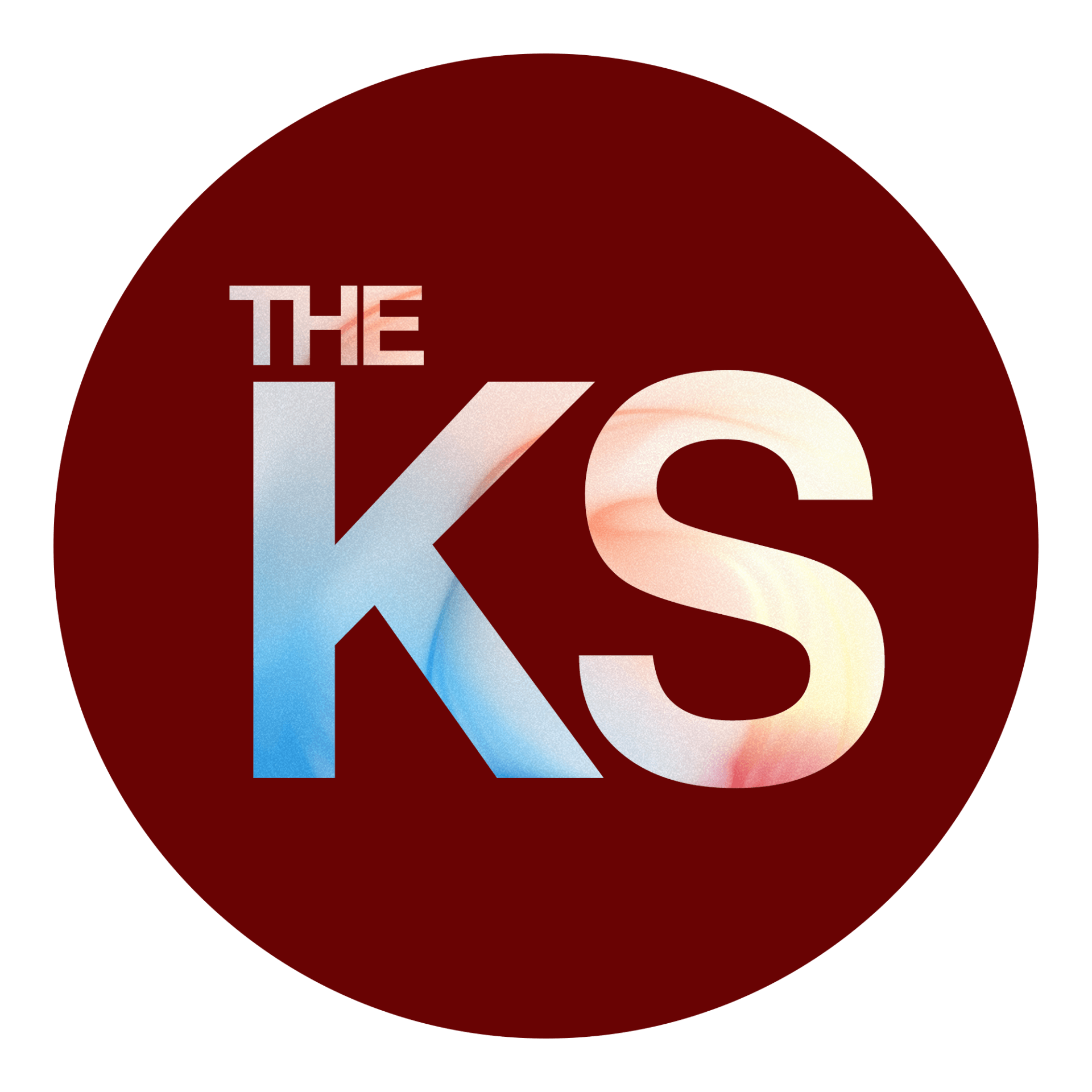 A red circle with the words the ks on it