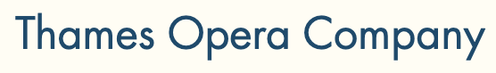 A logo for thames opera company is shown on a white background