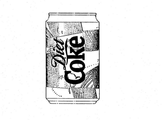 A black and white drawing of a diet coke can.