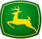 The john deere logo is a yellow deer on a green background.